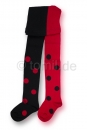 ""Punkte" Kinderstrumpfhose mit unterschiedlichen Beinfarben SL Gr. 86/92 bis 152/164 in rot/schwarz
